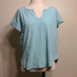 Split neck tee